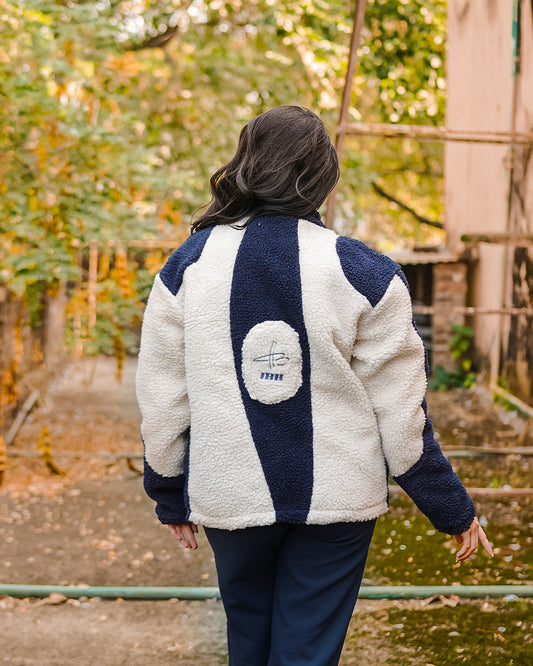 Cozy Unisex Blue Sherpa Fleece Jacket