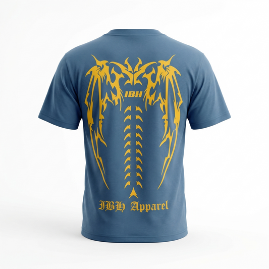 Blue Graphic Back Print T Shirt