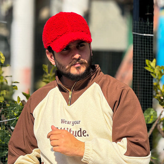 Red Sherpa Cap – IBH Apparel – worn