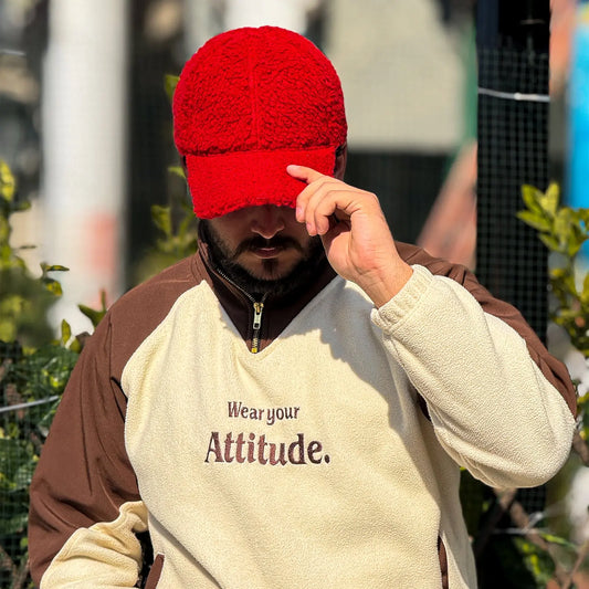 Red Sherpa Cap – IBH Apparel – worn