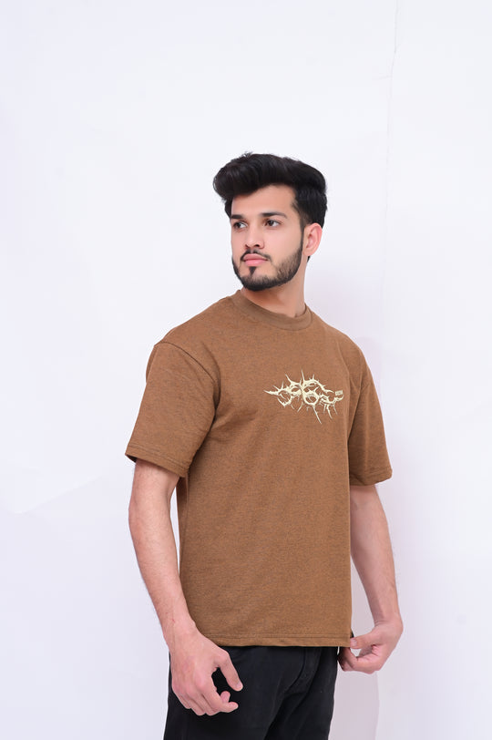 Peace & Strength T-shirt Brown Graphic T-Shirt