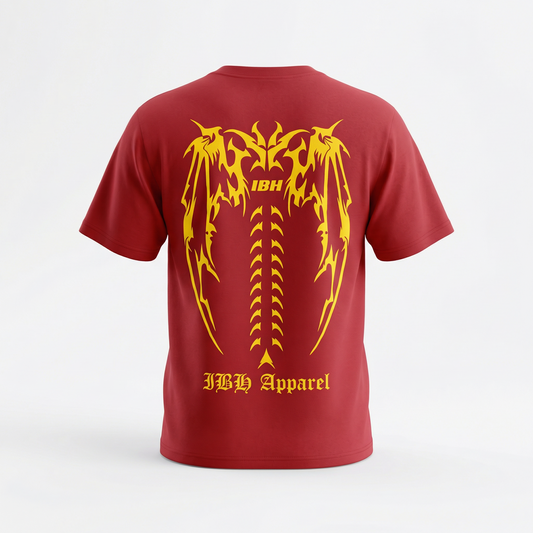 Red Graphic Back Print T Shirt